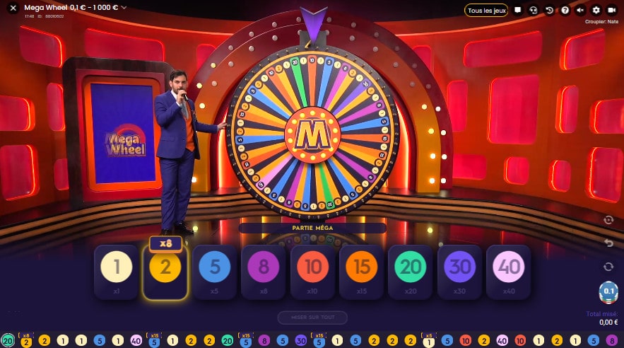 Mega Roulette est la table de roulette en ligne avec multiplicateur de gains