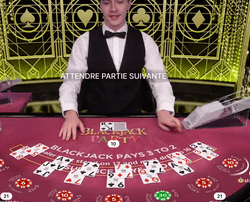 La table de jeux en live Blackjack Party dispo sur Cresus Casino